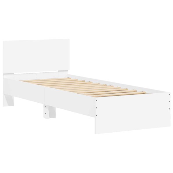 vidaXL Rám postele s čelom Biela 80 x 200 cm Konštruované drevo – Obrázok 3