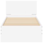 vidaXL Rám postele s čelom Biela 80 x 200 cm Konštruované drevo – Obrázok 4