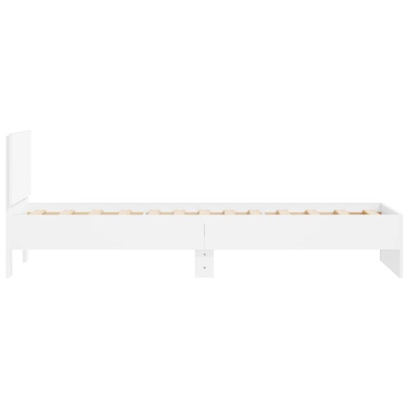 vidaXL Rám postele s čelom Biela 80 x 200 cm Konštruované drevo – Obrázok 5
