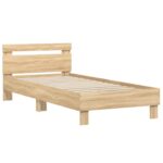 vidaXL Rám postele s čelom Dub sonoma 80 x 200 cm Kompozitné drevo – Obrázok 3