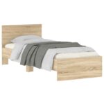 vidaXL Rám postele s čelom Dub sonoma 80 x 200 cm Konštruované drevo – Obrázok 2