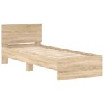 vidaXL Rám postele s čelom Dub sonoma 80 x 200 cm Konštruované drevo – Obrázok 3