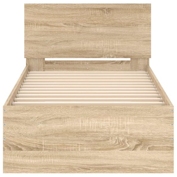 vidaXL Rám postele s čelom Dub sonoma 80 x 200 cm Konštruované drevo – Obrázok 4