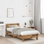 vidaXL Rám postele s čelom Staré drevo 80 x 200 cm Kompozitné drevo