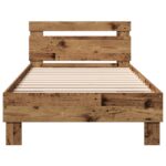 vidaXL Rám postele s čelom Staré drevo 80 x 200 cm Kompozitné drevo – Obrázok 4