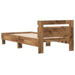 vidaXL Rám postele s čelom Staré drevo 80 x 200 cm Kompozitné drevo – Obrázok 6