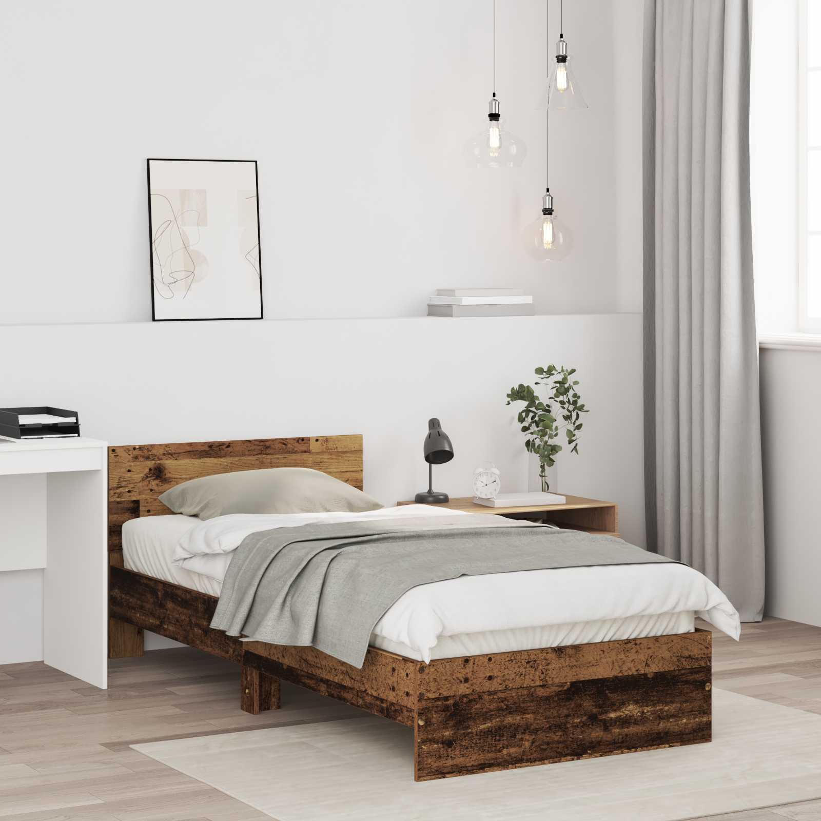 8009018_1.jpg vidaXL Rám postele s čelom Staré drevo 80 x 200 cm Konštruované drevo – Obrázok 1