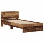 vidaXL Rám postele s čelom Staré drevo 80 x 200 cm Konštruované drevo – Obrázok 3