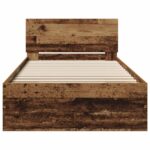 vidaXL Rám postele s čelom Staré drevo 80 x 200 cm Konštruované drevo – Obrázok 4