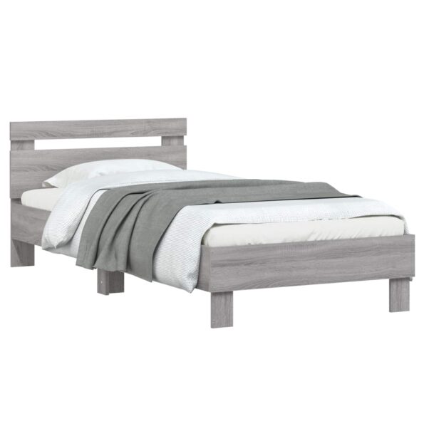 vidaXL Rám postele s čelom Sivý Sonoma 80 x 200 cm Kompozitné drevo – Obrázok 2