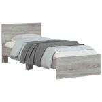 vidaXL Rám postele s čelom Sivá Sonoma 80 x 200 cm Konštruované drevo – Obrázok 2