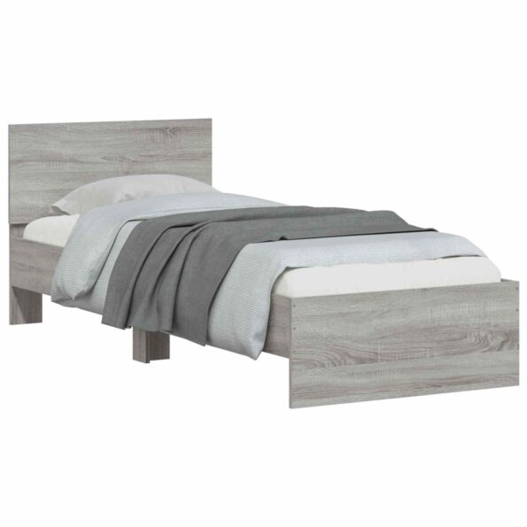 vidaXL Rám postele s čelom Sivá Sonoma 80 x 200 cm Konštruované drevo – Obrázok 2