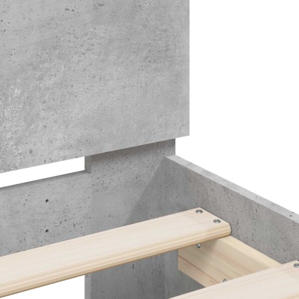 vidaXL Rám postele s čelom Betónovo sivá 80 x 200 cm Kompozitné drevo – Obrázok 7