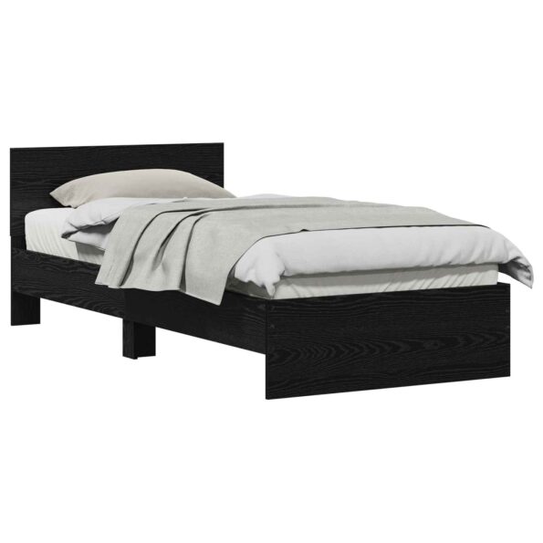 vidaXL Rám postele s čelom Čierny dub 80 x 200 cm Konštruované drevo – Obrázok 2