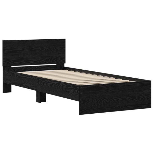 vidaXL Rám postele s čelom Čierny dub 80 x 200 cm Konštruované drevo – Obrázok 3