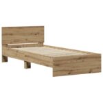 vidaXL Rám postele s čelom Dub artisan 80 x 200 cm Konštruované drevo – Obrázok 3
