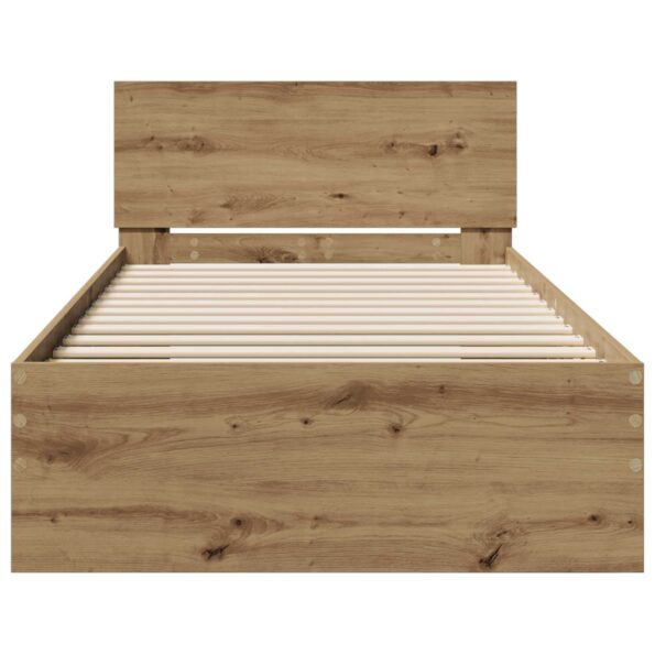 vidaXL Rám postele s čelom Dub artisan 80 x 200 cm Konštruované drevo – Obrázok 4