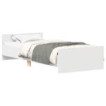 vidaXL Rám postele s čelom Biela 80 x 200 cm Kompozitné drevo – Obrázok 2