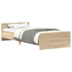 vidaXL Rám postele s čelom Dub sonoma 80 x 200 cm Kompozitné drevo – Obrázok 2