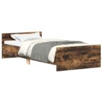 vidaXL Rám postele s čelom Dymový dub 80 x 200 cm Kompozitné drevo – Obrázok 2