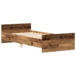 vidaXL Rám postele s čelom Staré drevo 80 x 200 cm Kompozitné drevo – Obrázok 2
