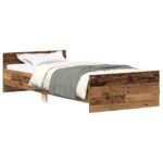 vidaXL Rám postele s čelom Staré drevo 80 x 200 cm Kompozitné drevo – Obrázok 3