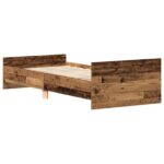 vidaXL Rám postele s čelom Staré drevo 80 x 200 cm Kompozitné drevo – Obrázok 6