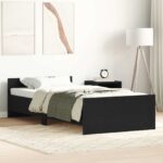 vidaXL Rám postele s čelom Čierny dub 80 x 200 cm Kompozitné drevo