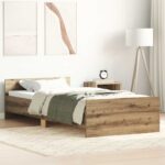 vidaXL Rám postele s čelom Dub artisan 80 x 200 cm Kompozitné drevo