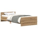 vidaXL Rám postele s čelom Dub artisan 80 x 200 cm Kompozitné drevo – Obrázok 3