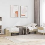 vidaXL Rám postele s čelom Dub sonoma 80 x 200 cm Kompozitné drevo
