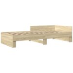 vidaXL Rám postele s čelom Dub sonoma 80 x 200 cm Kompozitné drevo – Obrázok 3