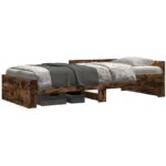vidaXL Rám postele s čelom Dymový dub 80 x 200 cm Kompozitné drevo – Obrázok 2