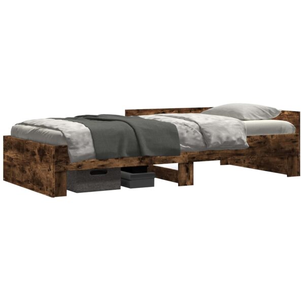 vidaXL Rám postele s čelom Dymový dub 80 x 200 cm Kompozitné drevo – Obrázok 2