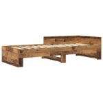 vidaXL Rám postele s čelom Staré drevo 80 x 200 cm Kompozitné drevo – Obrázok 2