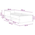 vidaXL Rám postele s čelom Betónovo sivá 80 x 200 cm Kompozitné drevo – Obrázok 8