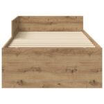 vidaXL Rám postele s čelom Dub artisan 80 x 200 cm Kompozitné drevo – Obrázok 3