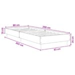 vidaXL Rám postele Čierny dub 80 x 200 cm Kompozitné drevo – Obrázok 7