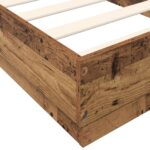 vidaXL Rám postele na podlahe Staré drevo 80 x 200 cm Kompozitné drevo – Obrázok 5
