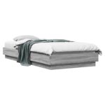 vidaXL Rám postele na podlahe Sivý Sonoma 80 x 200 cm Kompozitné drevo – Obrázok 2