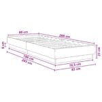 vidaXL Rám postele na podlahe Sivý Sonoma 80 x 200 cm Kompozitné drevo – Obrázok 7