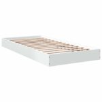vidaXL Rám postele na podlahe Biela 80 x 200 cm Kompozitné drevo – Obrázok 3