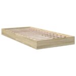 vidaXL Rám postele na podlahe Dub sonoma 80 x 200 cm Kompozitné drevo – Obrázok 3