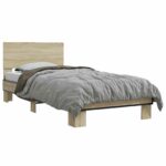 vidaXL Rám postele s čelom Dub sonoma 80 x 200 cm Kompozitné drevo – Obrázok 2