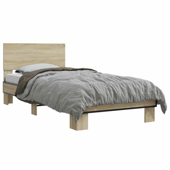 vidaXL Rám postele s čelom Dub sonoma 80 x 200 cm Kompozitné drevo – Obrázok 2