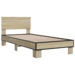 vidaXL Rám postele s čelom Dub sonoma 80 x 200 cm Kompozitné drevo – Obrázok 3