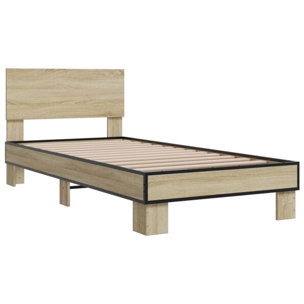 vidaXL Rám postele s čelom Dub sonoma 80 x 200 cm Kompozitné drevo – Obrázok 3