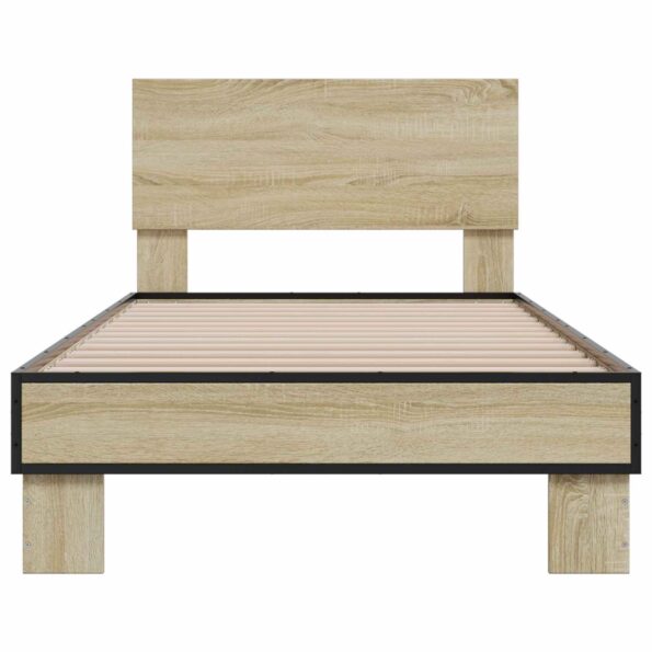 vidaXL Rám postele s čelom Dub sonoma 80 x 200 cm Kompozitné drevo – Obrázok 4