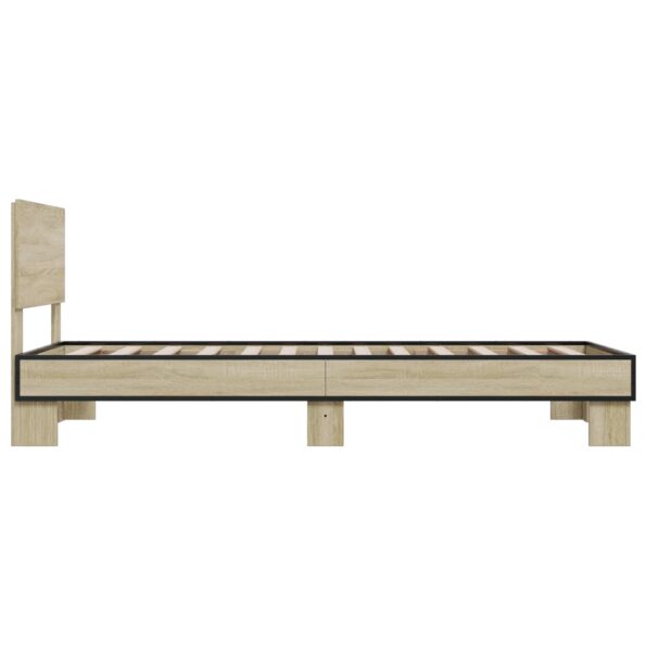 vidaXL Rám postele s čelom Dub sonoma 80 x 200 cm Kompozitné drevo – Obrázok 5