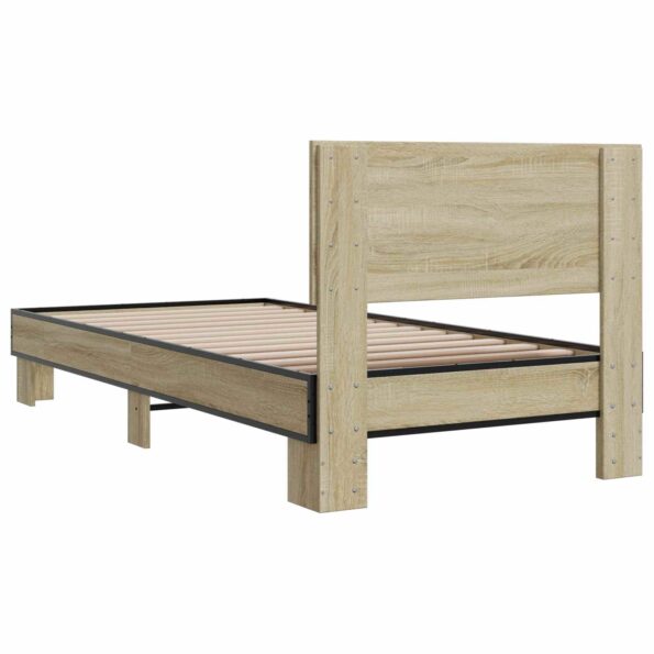 vidaXL Rám postele s čelom Dub sonoma 80 x 200 cm Kompozitné drevo – Obrázok 6